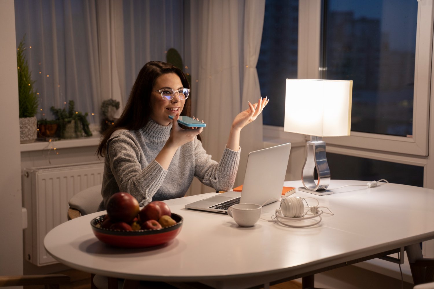 Woman at a desk doing her best to stay motivated when working from home