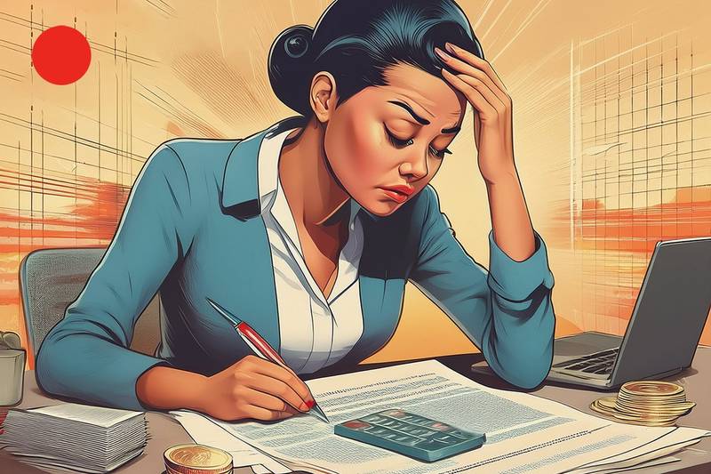 Woman working on Bare Bones Budget