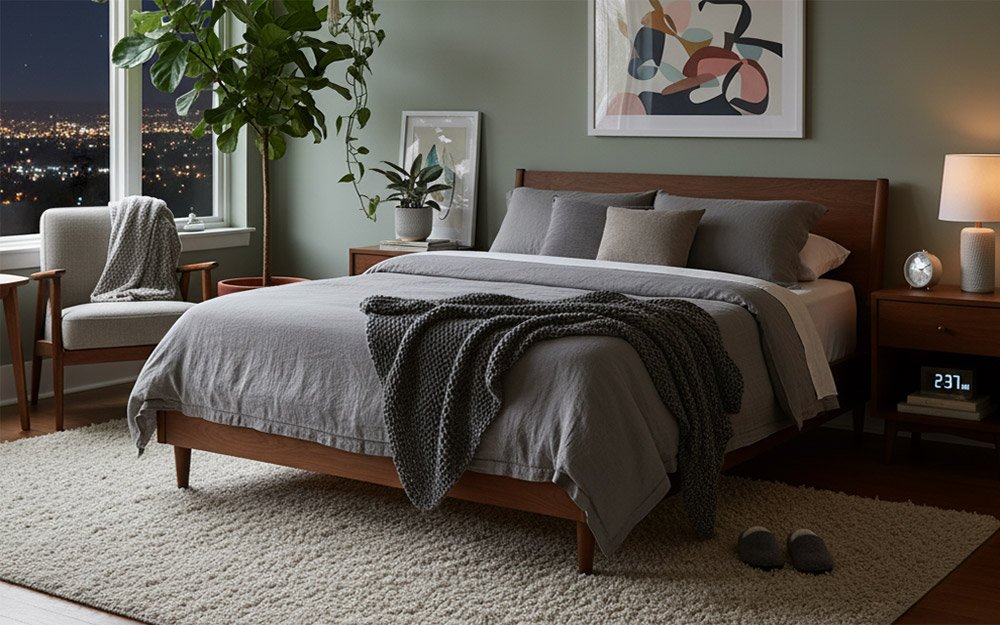 Comfortable bedroom and tips to improve sleep quality