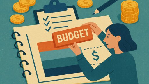 Woman working on how to build a budget.