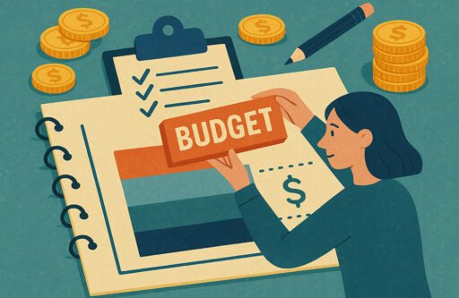 Woman working on how to build a budget.