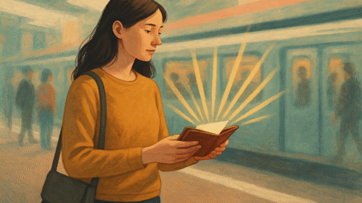 Woman living paycheck to paycheck.