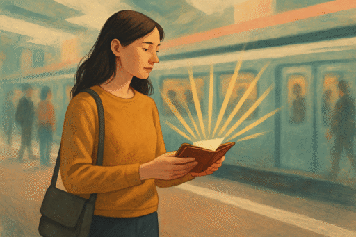 Woman living paycheck to paycheck.