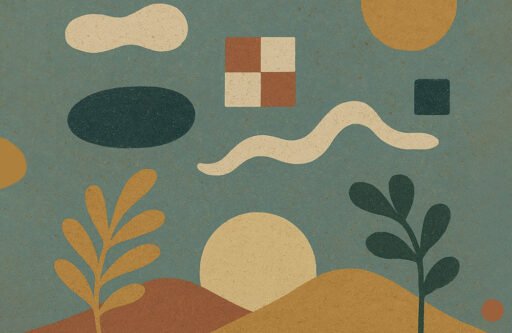 Abstract image with amorphous and geometric shape signifying How I search for peace online.