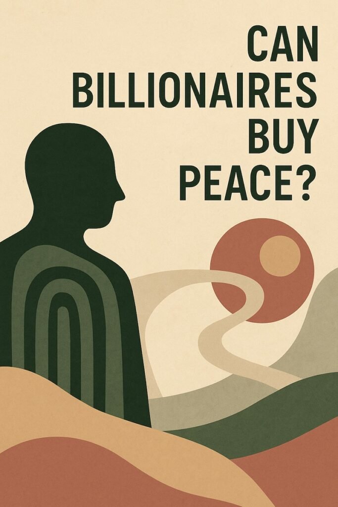 Can billionaires buy peace card with abstract design.