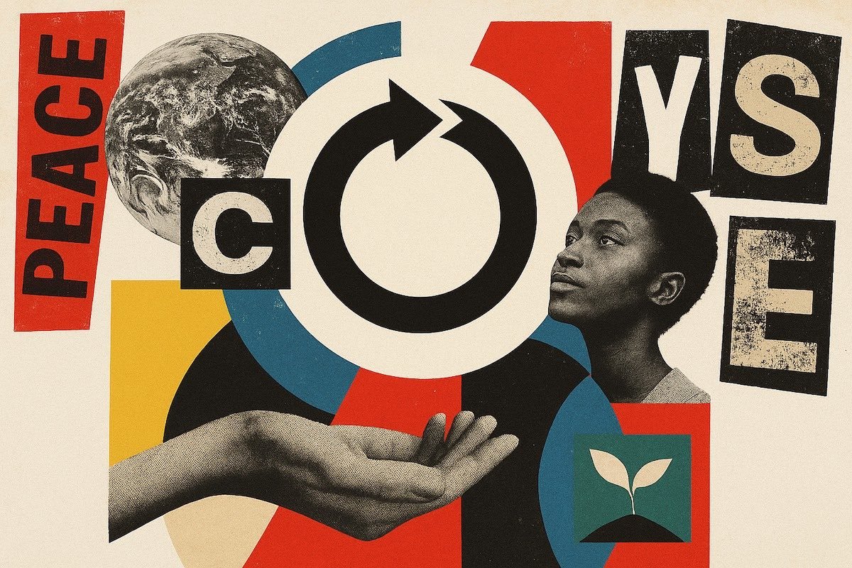 A poster style graphic collage for systems thinking.